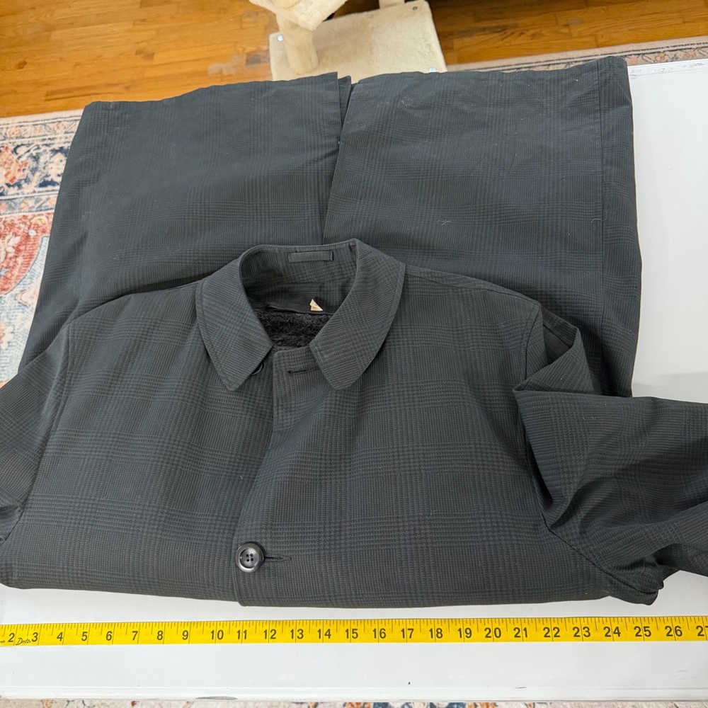 Larini Vintage Coat Men’s Size 44 Long Cravenette Zip-Out Liner Italy 90s - Picture 12 of 15